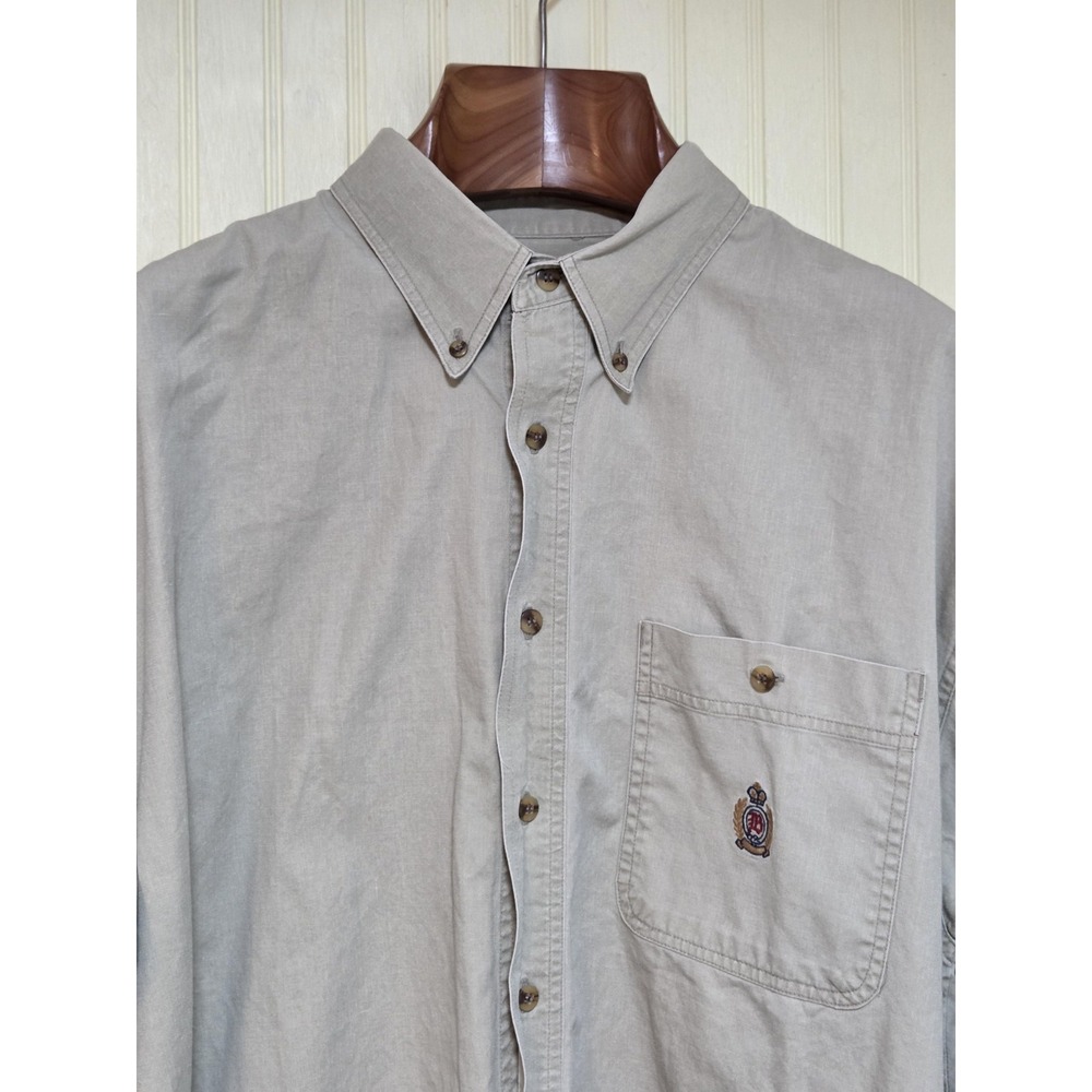 Vintage Bugle Boy Company Shirt Mens Button Down Long‎ Sleeve Crest Pocket 90s